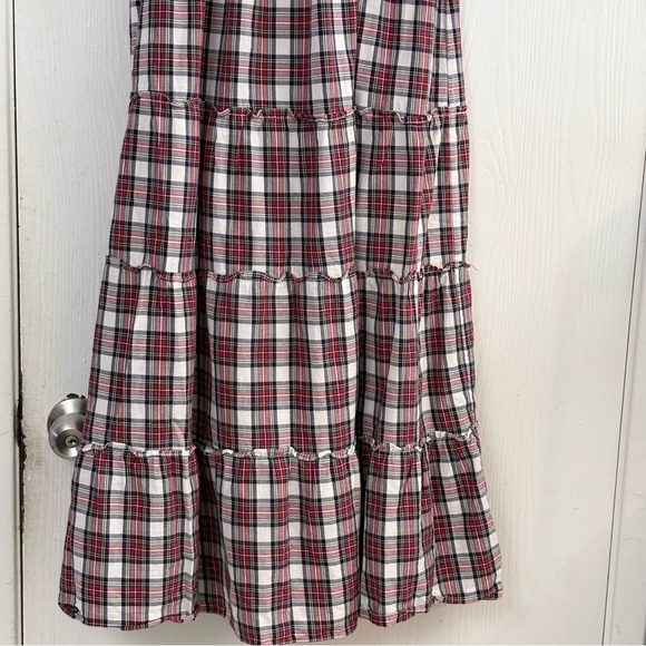 Hill House Plaid Midi Dress - Red and White - Picture 6 of 12